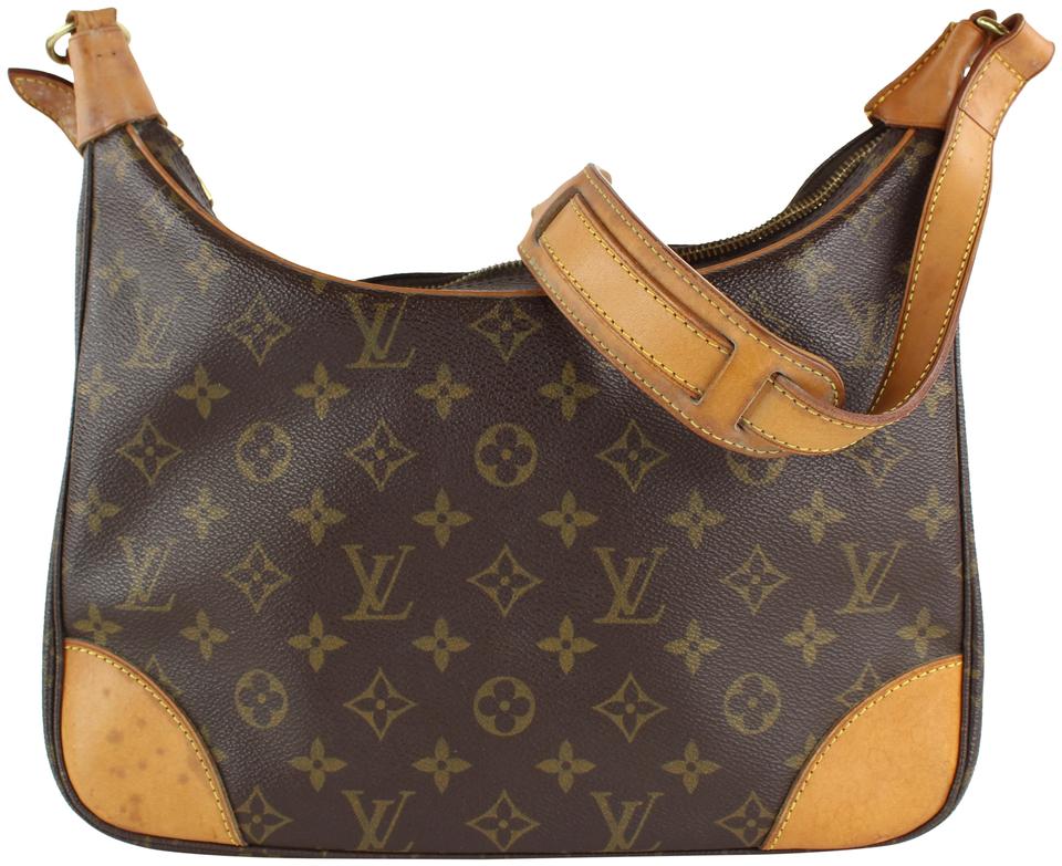 Louis Vuitton Monogram Boulogne Zip Hobo Shoulder Bag 7LVS1210