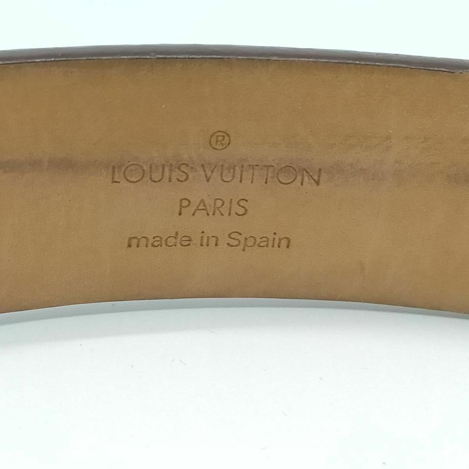 LOUIS VUITTON Ceinture Carre Belt Damier Leather Brown Gold Accessory  30YB129