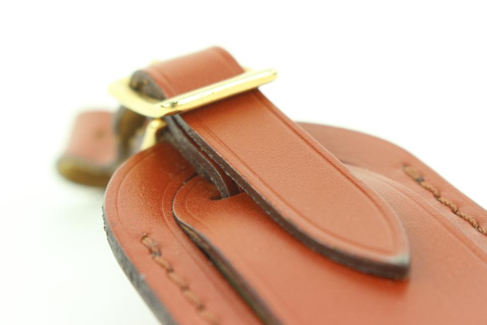 Authentic Louis Vuitton Luggage Tag & Handle Strap set Beige Epi Leather  Brass