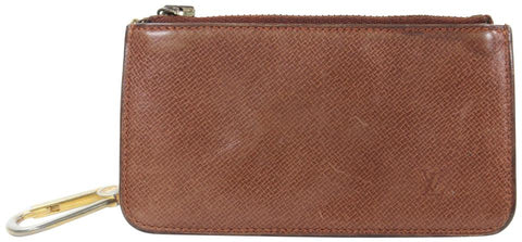 Louis Vuitton Brown Taiga Leather Key Pouch 13lv1103