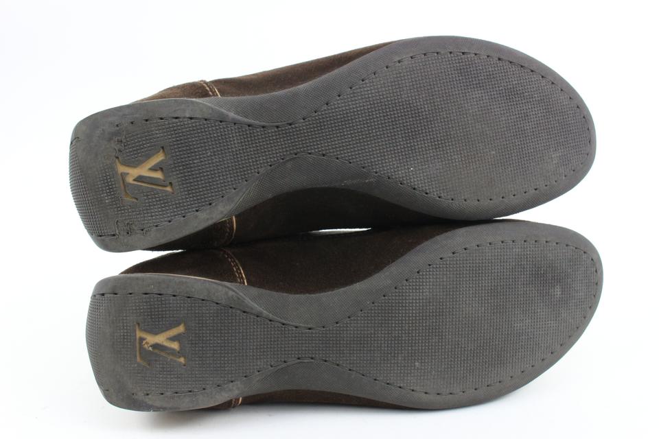 Louis Vuitton Men Fashion Sneakers Brown Suede Shoe Size 10