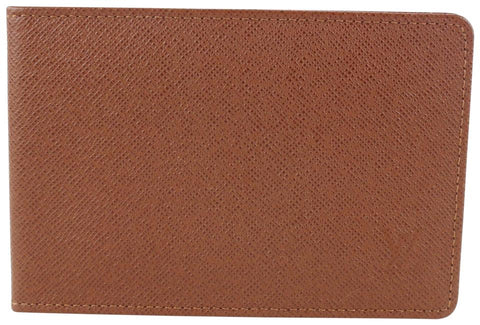 Louis Vuitton Brown Taiga Leather Card Holder ID Cas Wallet 551lvs611