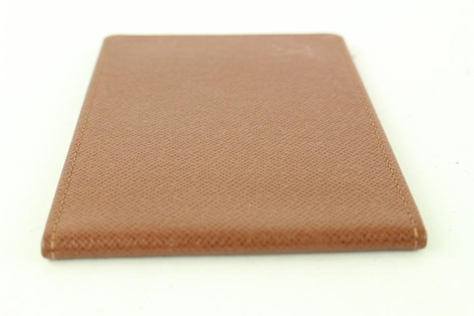 Louis Vuitton Brown Taiga Leather Card Holder ID Wallet Case