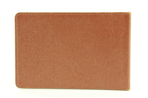 Louis Vuitton Brown Taiga Leather Card Holder ID Wallet Case 5lvs1231