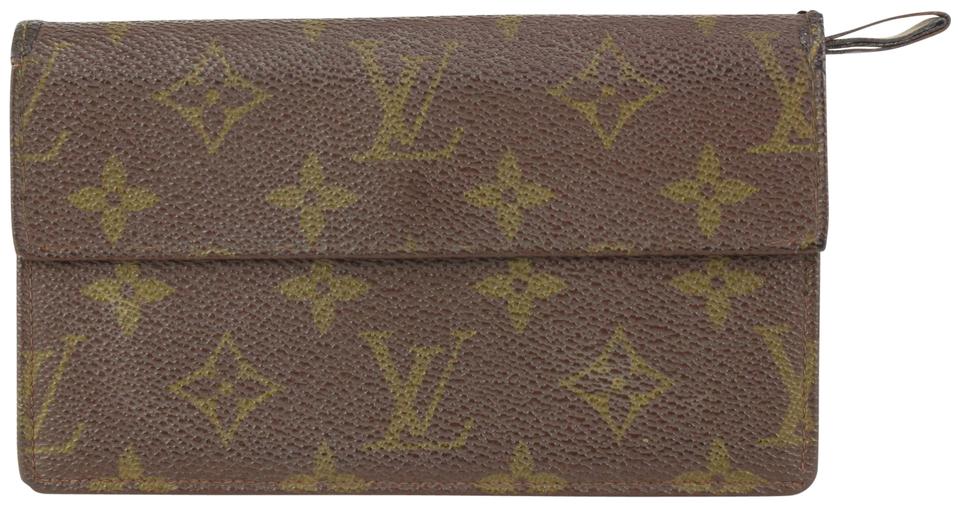 Vintage Louis Vuitton Wallet Card Holder Brown Leather Trifold Purse Made  France