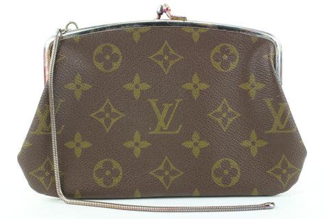 Louis Vuitton Ultra Rare Monogram Kisslock Pouch French Twist 22lvs121