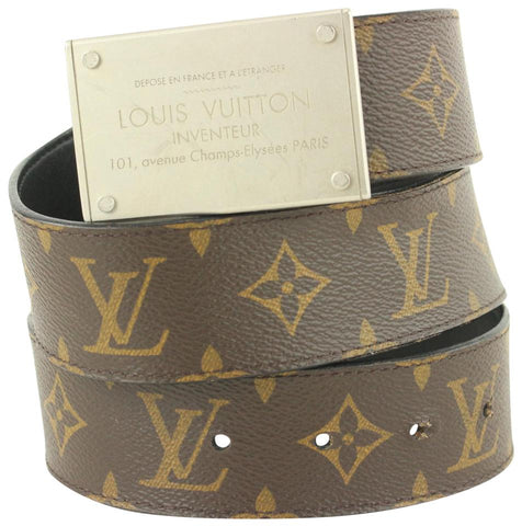 Pre-Owned Louis Vuitton Belt 90/36 Monogram Eclipse Gray Pink