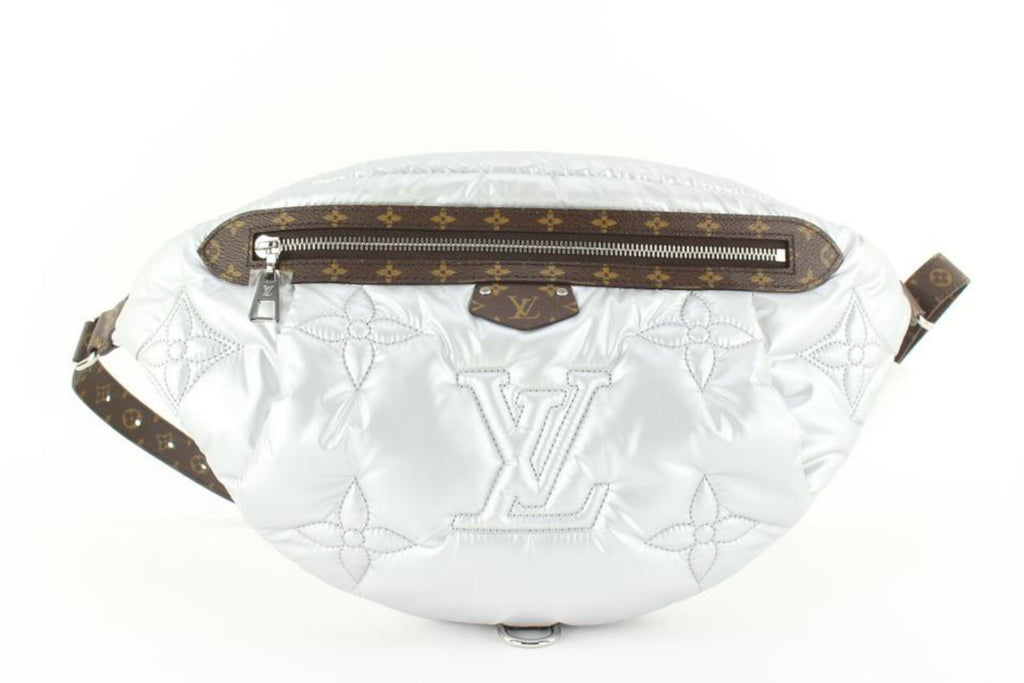 Louis Vuitton 2023 Silver Puffer Monogram Pillow Bumbag 2LVJ1027