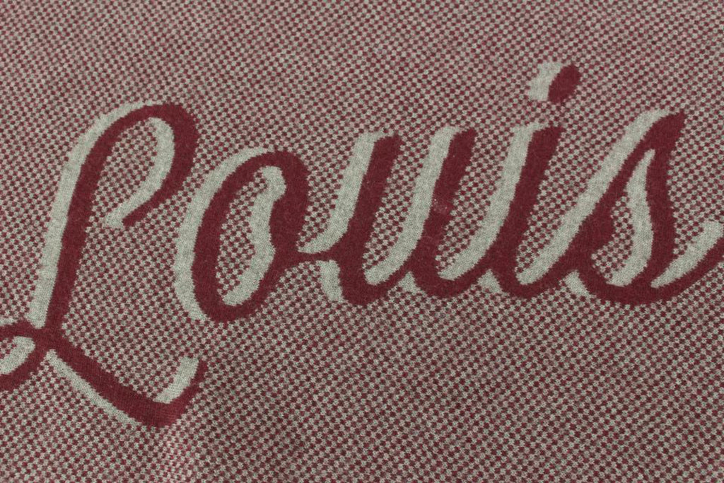 Louis Vuitton Handwriting Burgundy Scarf 4lk830s
