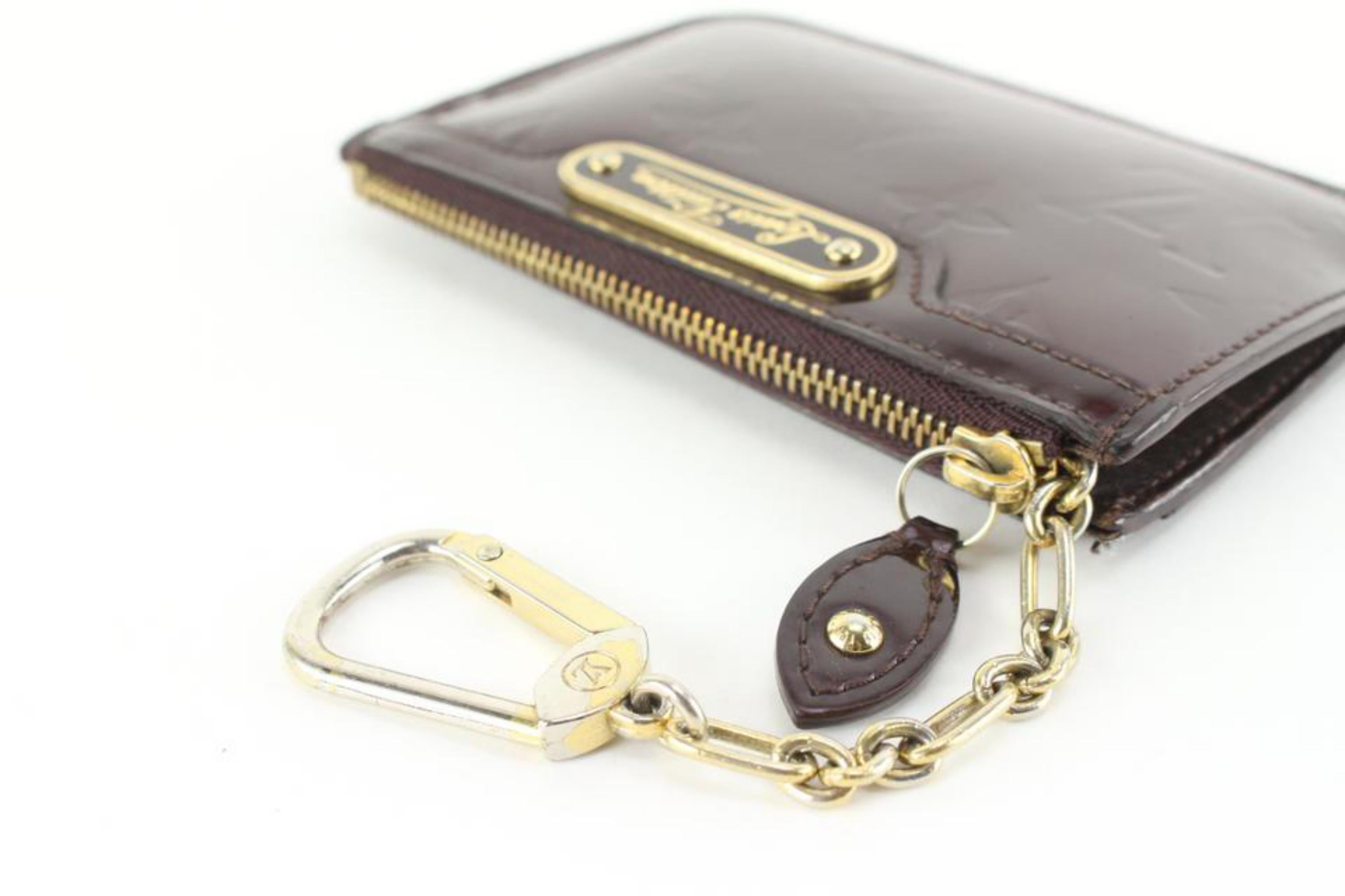 louis vuitton four key pouch in gold monogram vernis leather