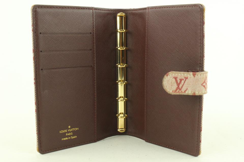 Louis Vuitton Burgundy Monogram Mini Lin Small Ring Agenda PM Diary Cover 652lvs617
