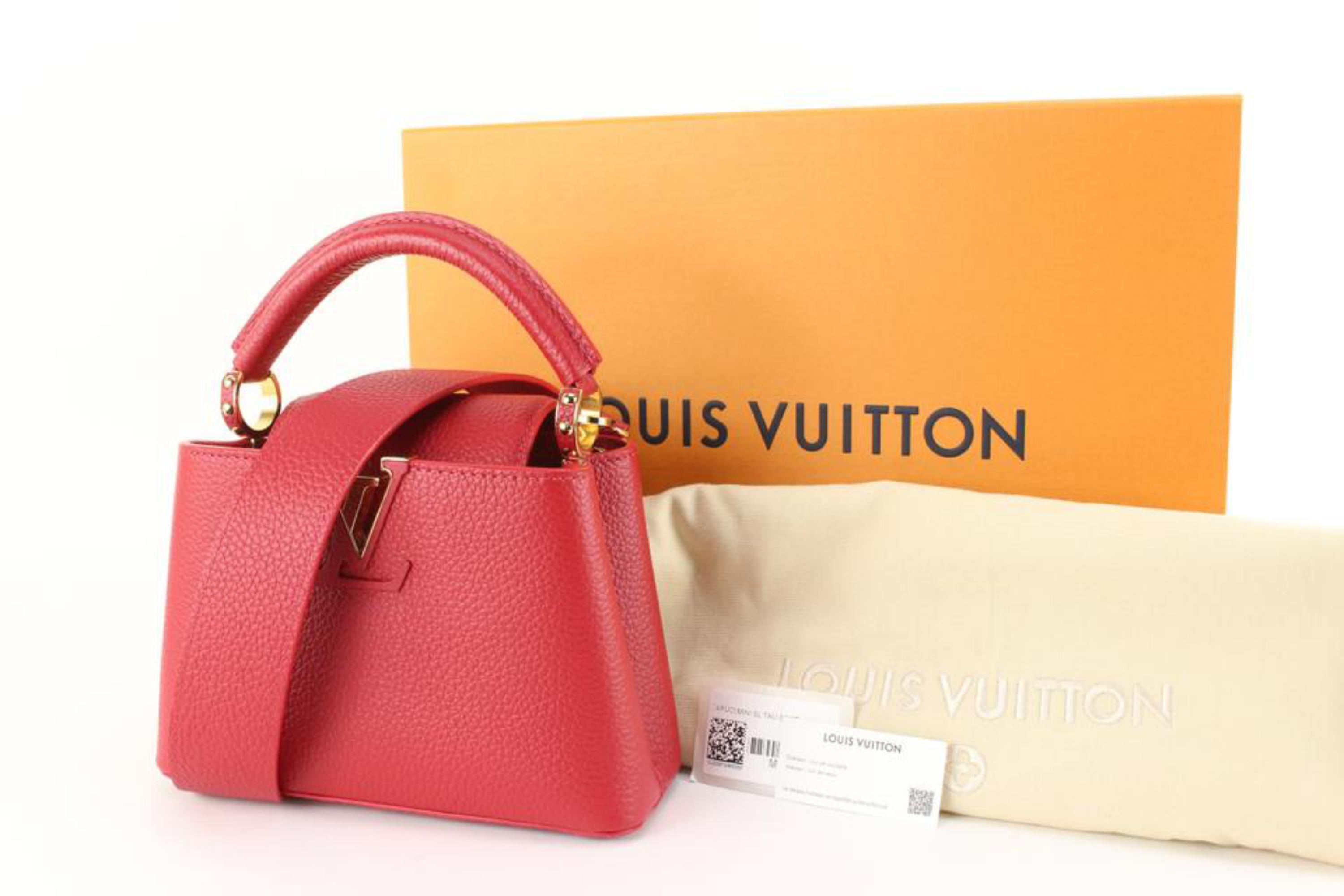 Louis Vuitton Scarlet Red Taurillon Leather Capucines Mini