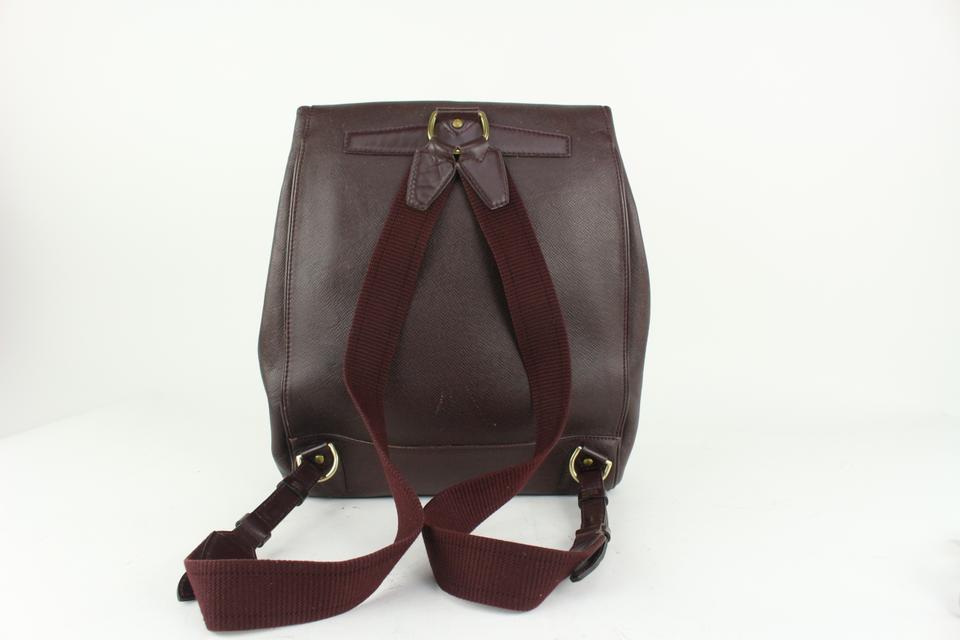 Louis Vuitton Burgundy Taiga Leather Dersou Messenger Bag. , Lot #16017