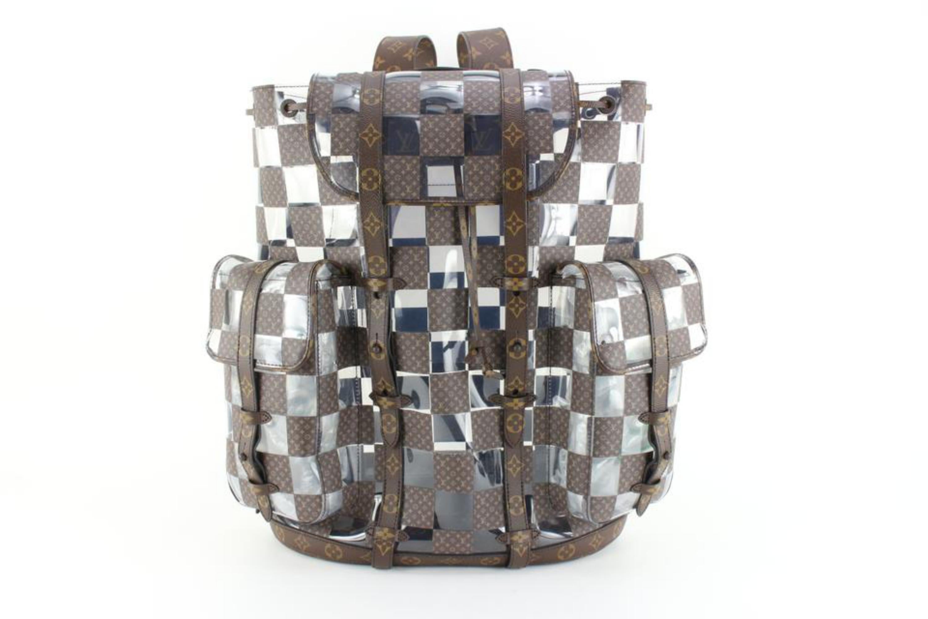 louis vuitton backpack virgil abloh Louis Vuitton Virgil Abloh Monogram Chess Christopher Backpack 21lz720s