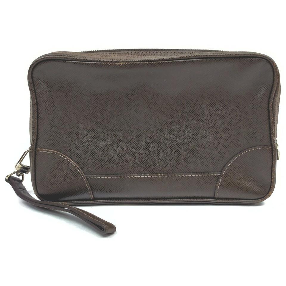 Louis Vuitton Brown Taiga Leather Neo Pavel Cosmetic Case Toiletry Bag 861709