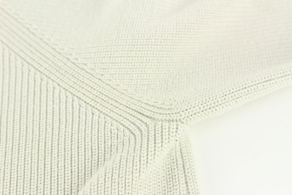 Louis Vuitton Men Sweater Taupe Cream & Blue L Sleeve Rib Knit