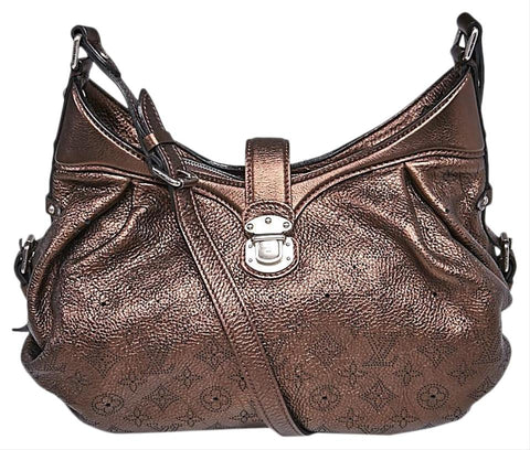 Louis Vuitton Metallic Brown Mahina Leather XS Crossbody Hobo Bag 863002