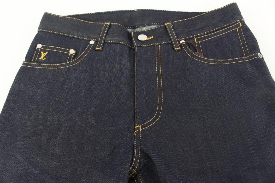 Louis Vuitton Men's Navy LV Leaf Regular Denim Pants – Luxuria & Co.