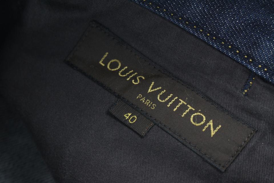 Louis Vuitton Men's US 30 LV Logo Fleur Dark Denim Jeans 114lv19 For Sale  at 1stDibs