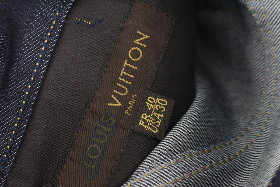 Louis Vuitton Men's US 30 LV Logo Fleur Dark Denim Jeans 114lv19