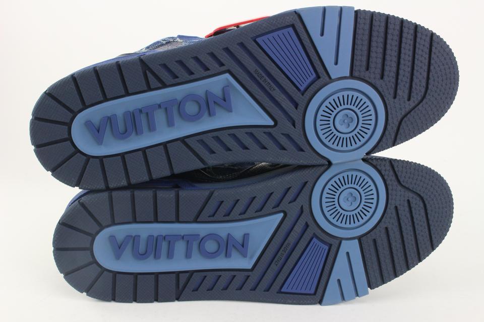 Louis Vuitton Trainer Sneaker Monogram Denim White Blue -   Worldwide Shipping