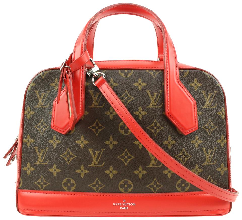 Louis Vuitton Red Monogram Dora PM Dome 2way Satchel Bag  10lk516s