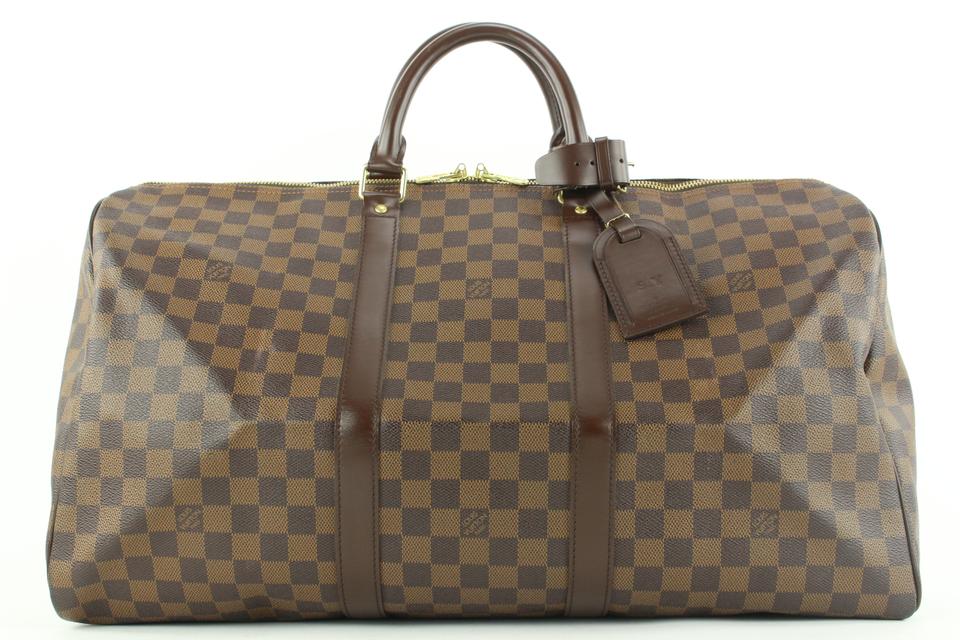 Louis Vuitton Keepall 50 Travel Bag in Ebene Damier Canvas And