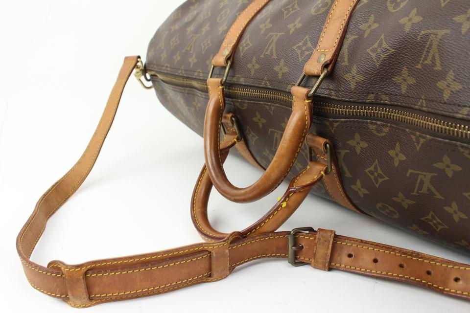 Louis Vuitton Monogram Keepall Bandouliere 55 Duffle Bag w/ Strap