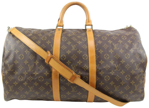 Louis Vuitton Monogram Keepall Bandouliere 55 Duffle Bag with Strap 36lv223s