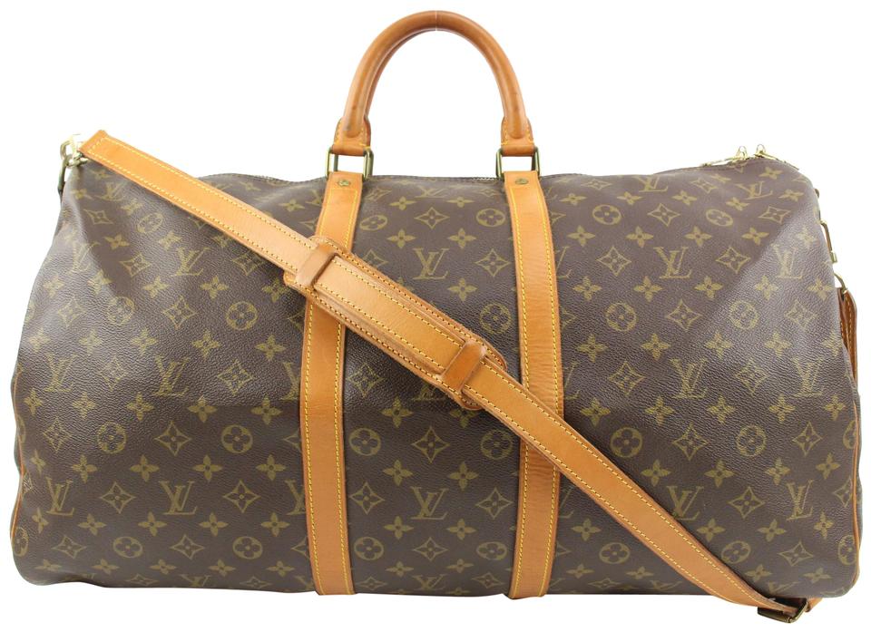 Louis Vuitton Monogram Keepall Bandouliere 55 Duffle Bag with Strap 89lv225s