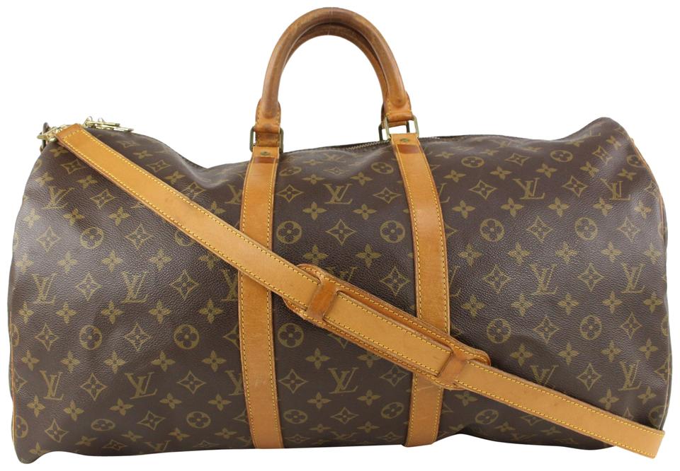 Louis Vuitton Keepall Bandouliere 55 Duffle Bag, Monogram