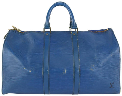 Louis Vuitton Blue Epi Leather Toledo Keepall 45 Boston Duffle Bag 22LV106