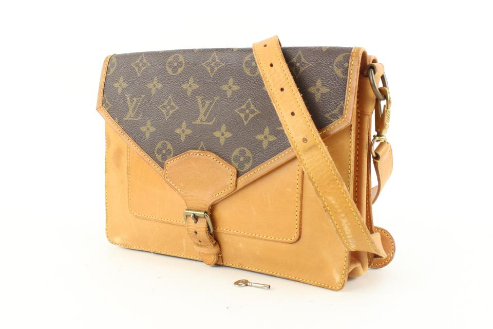 Louis Vuitton Rare Vintage Monogram Sac Biface Flap Bag with Key
