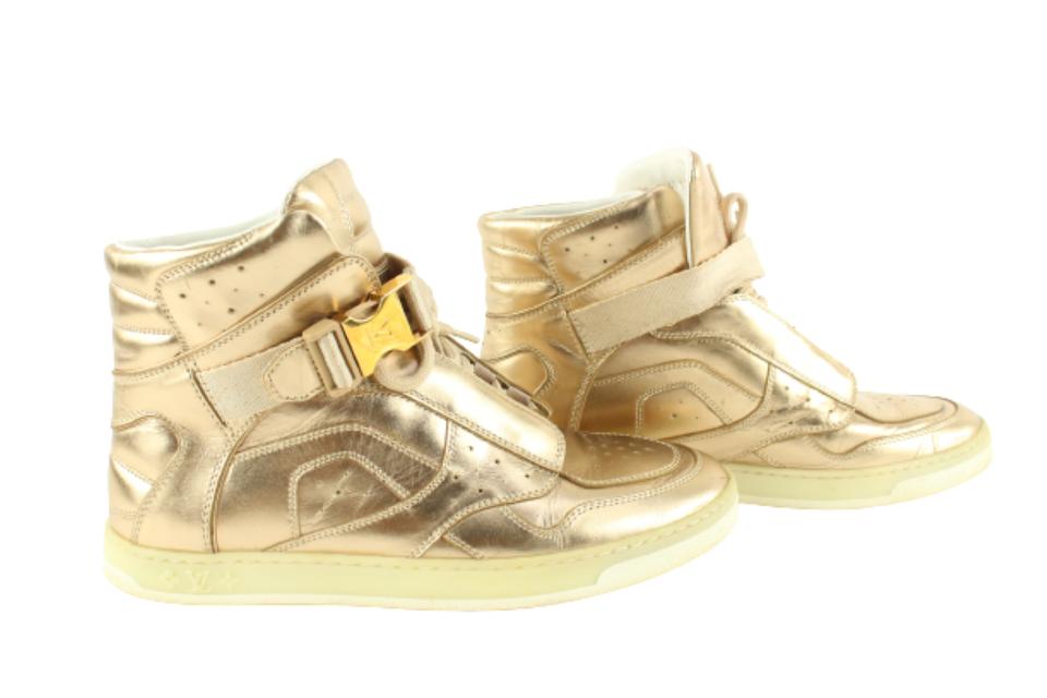 Louis Vuitton Gold Lurex Fabric and Leather Aftergame Sneakers Size 37  Louis Vuitton