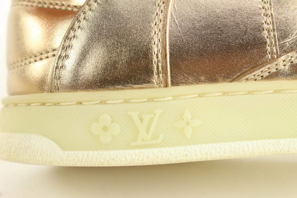 Louis Vuitton Women's Size 36 Ultra Rare Metallic Gold High Top Sneakers  Leather White gold ref.326240 - Joli Closet