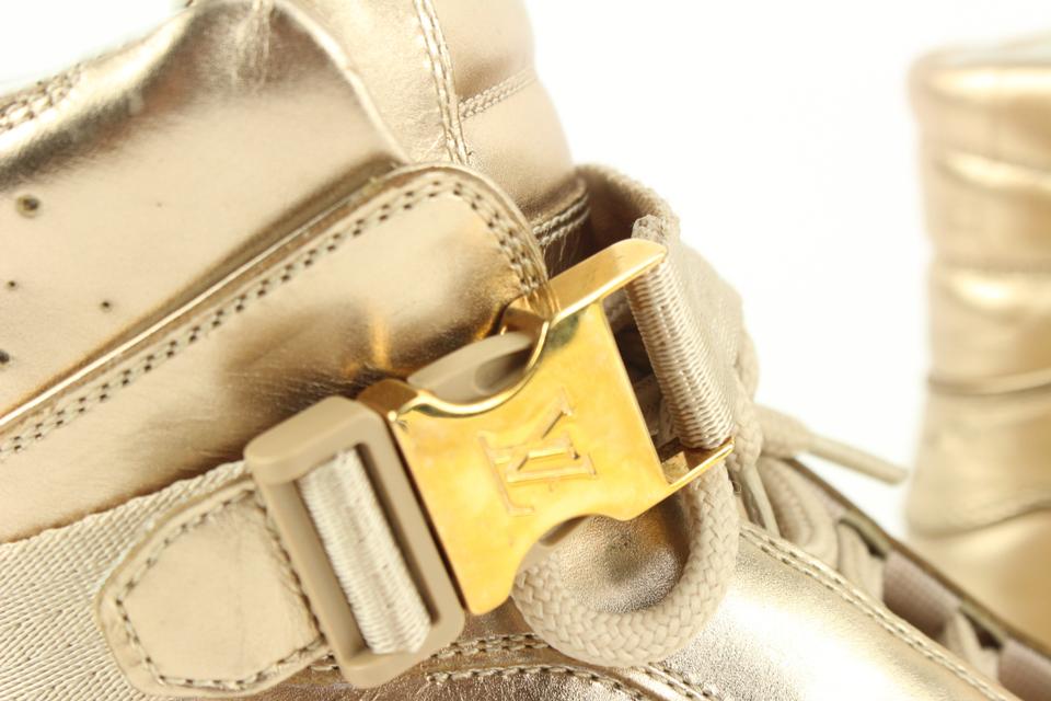 Louis Vuitton Size 36 Gold Metallic High Top Sneaker 1223lv15 For
