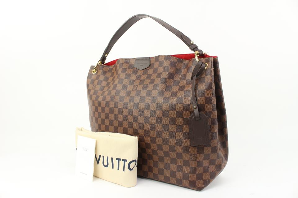 Louis Vuitton Graceful PM Damier Ebene Hobo Tote Bag W/added insert
