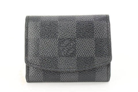 Louis Vuitton Damier Graphite Cufflink Pouch Case Holder 96lk616s