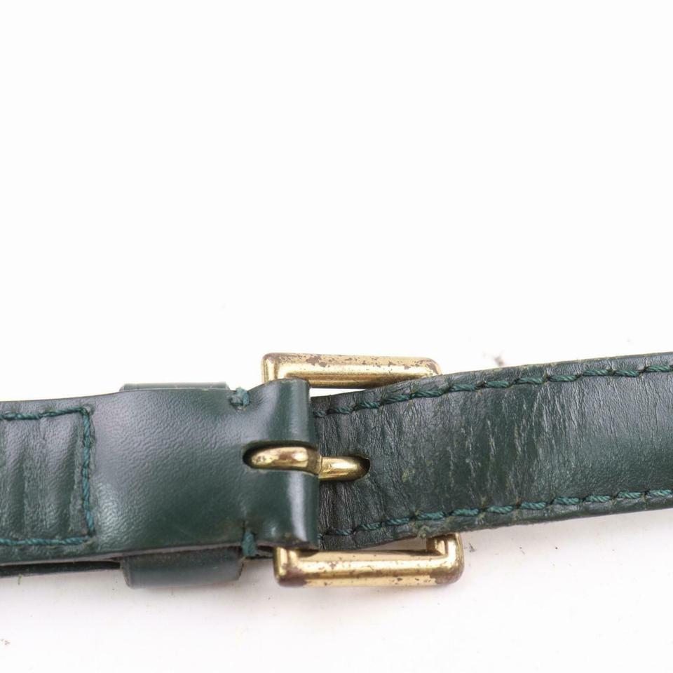 Louis Vuitton Rare Dark Green Leather Strap Taiga or EPI or Monogram 863116