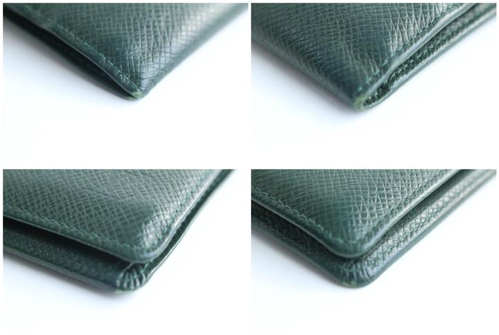 Louis Vuitton Epicea Green Taiga Leather Bifold Wallet 11LR0626