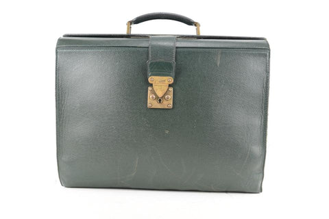 Louis Vuitton Green Taiga Leather Attache Briefcase 399lvs226