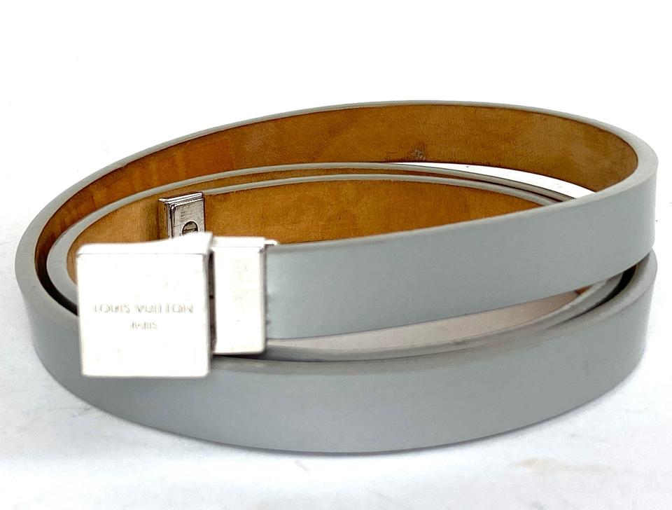 Louis Vuitton Mini Runway Belt Grey And Silver Leather 12al529