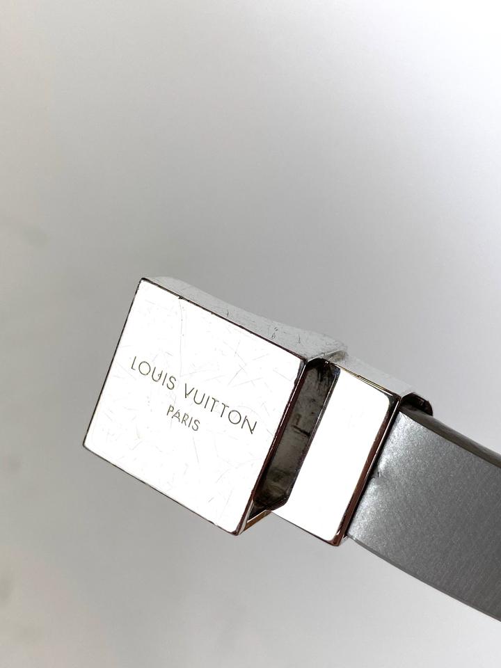 Louis Vuitton Grey Mini Runway and Silver Leather 12al529 Belt For