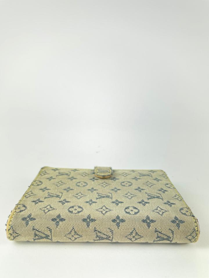 Louis Vuitton Grey Navy Mini Lin Monogram Notebook Cover GM Binder Folder