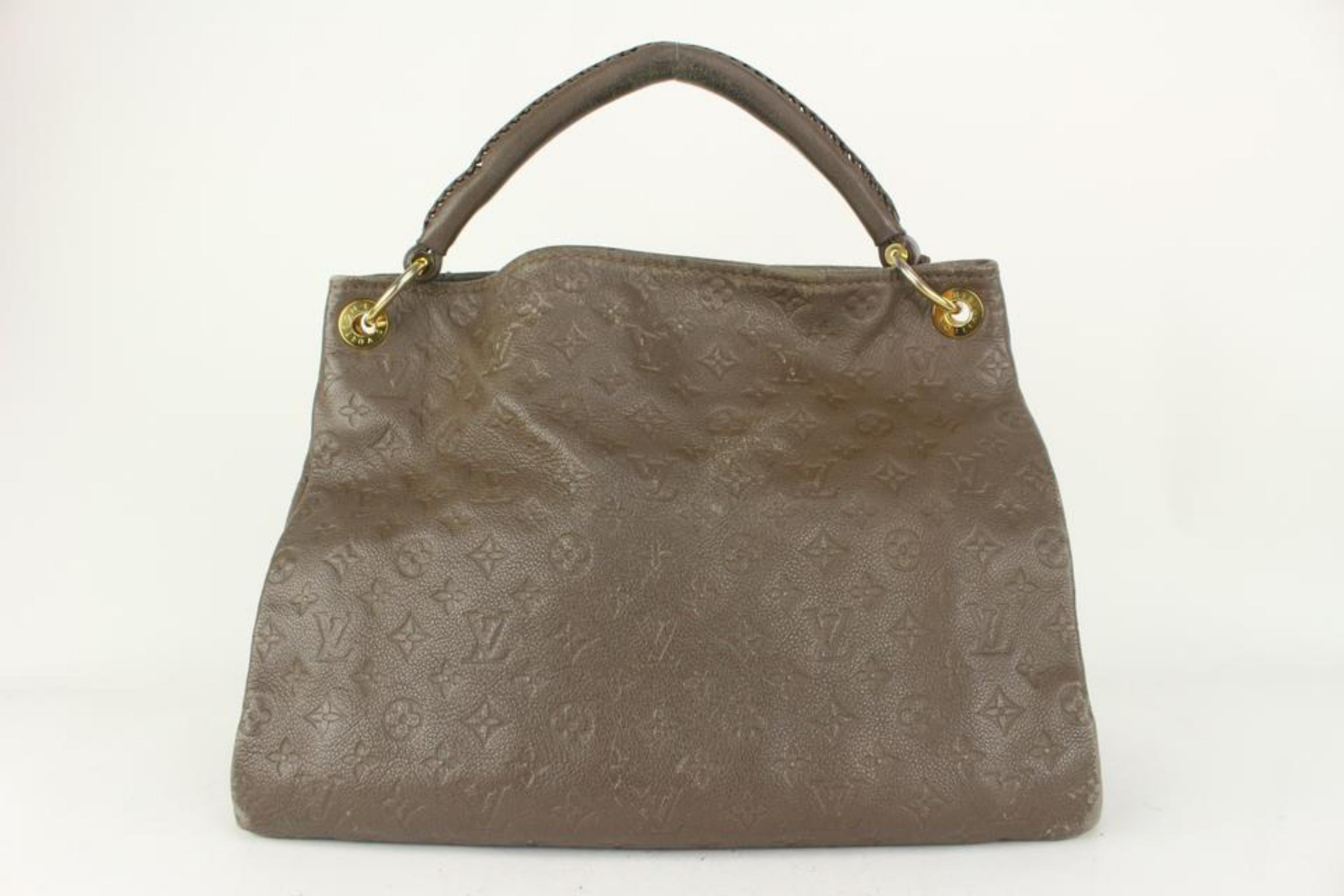 Louis Vuitton Brown Terre Leather Monogram Empreinte Artsy mm Hobo Bag 26lu712s