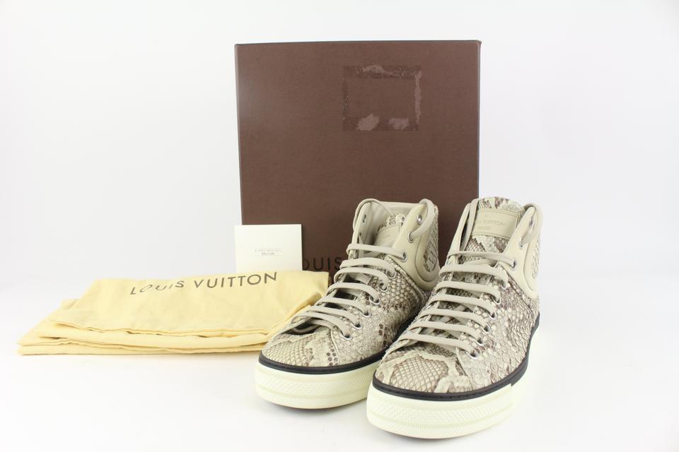 Louis Vuitton Men's 8 US Python Ivory Cream High Top Sneaker