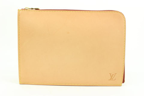 Louis Vuitton Natural Vachetta Leather Pochette Jules Zip Clutch 76lk317s