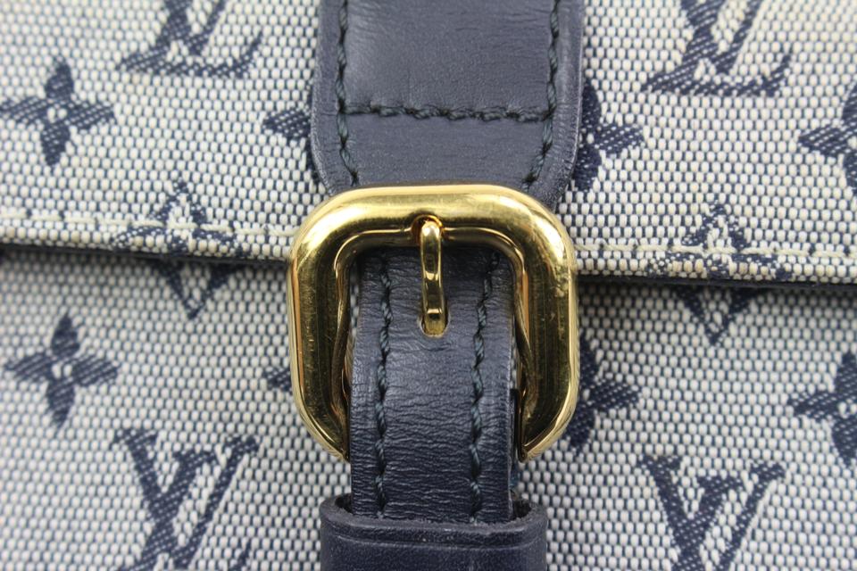 Louis Vuitton Blue Monogram Mini Lin Pochette Accessoires Grey Navy blue  Leather Cotton Cloth ref.157898 - Joli Closet