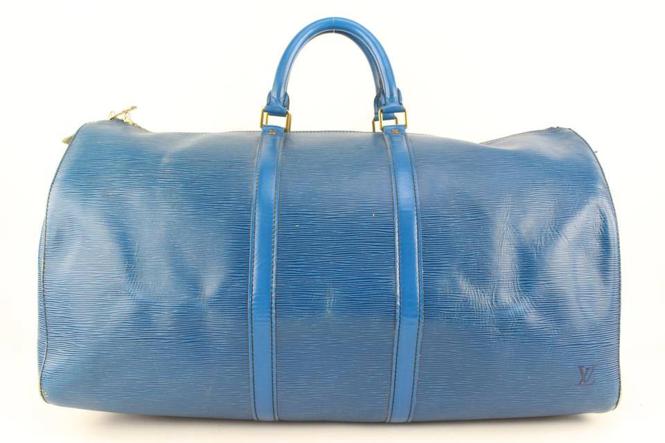 LOUIS VUITTON Keepall 45 Travel Hand Bag Epi Leather Blue France