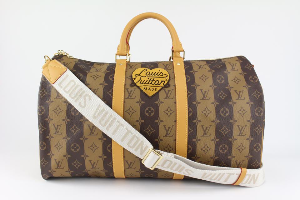 Louis Vuitton Virgil Abloh Monogram Chain Keepall Bandouliere 50 Duffle  2lm32lv